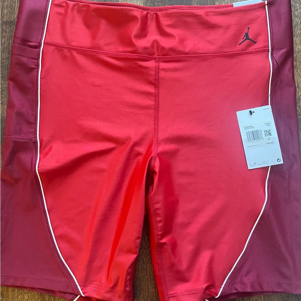 NWT Womens Jordans Tight Fit Red Shorts Size XXL